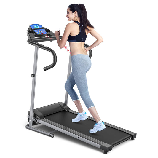 1100w Folding Treadmill Electric Support Motorized Power Running Fitness Machine