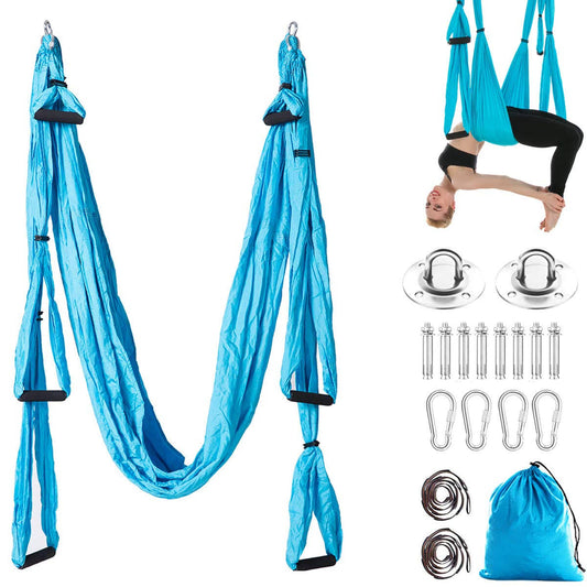 Yoga Swing Set Trapeze Yoga Hammock Kit Ultra Strong Antigravity Yoga Flying Sling Inversion Swing Tools With Extension Straps And Elastic