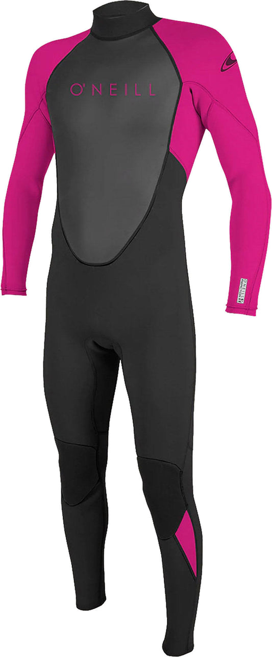 Youth Reactor-2 3/2mm Back Zip Full Wetsuit, Black/Berry, 10