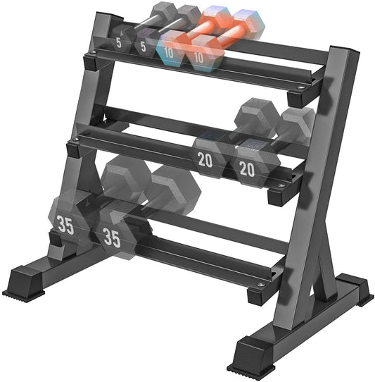 1100lbs Dumbbell Rack- Adjustable 3 Tier Weight Rack For Home Gym, Heavy Duty Weight Storage Organizer Dumbbell Storage Stand Holder(Rack Only)