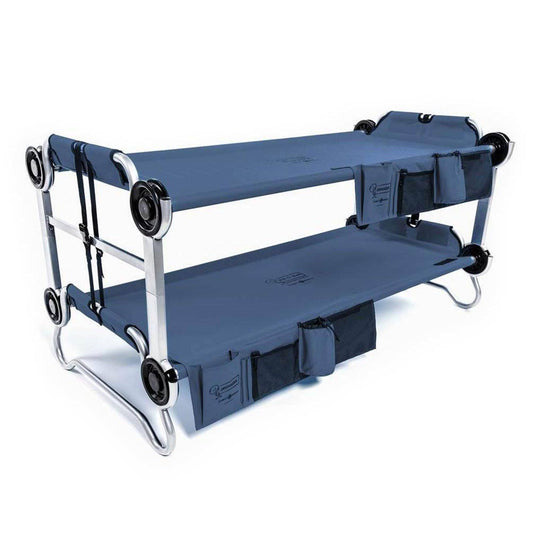 Youth Kid-O-Bunk Benchable Double Cot With Organizers, Navy