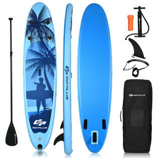 11&S; Inflatable Stand Up Paddle Board W/Carry Bag Adjustable Pa