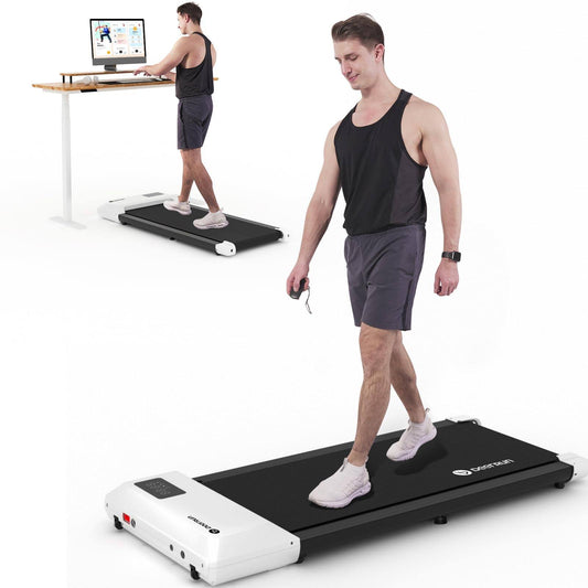 , Under Desk Treadmill 2 In1, Mini Treadmill With Remote Control, Treadmill Under Desk, White, Installation | Walking Pad